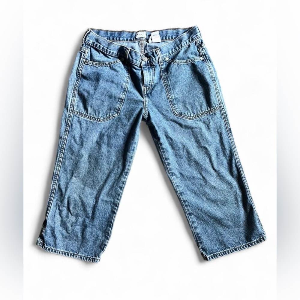 Calvin Klein Retro Low-Rise Blue Jean Capris Size 9